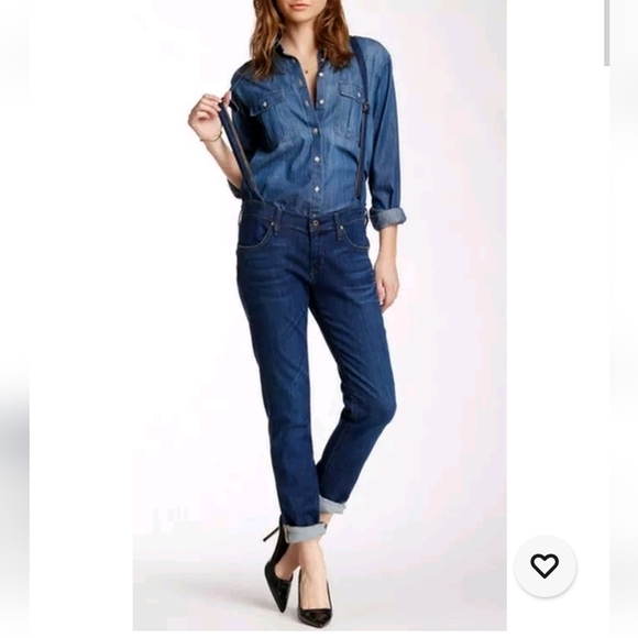 James Jeans "Buddy" Suspenders Dark Wash Jeans Size 27 - Picture 1 of 8